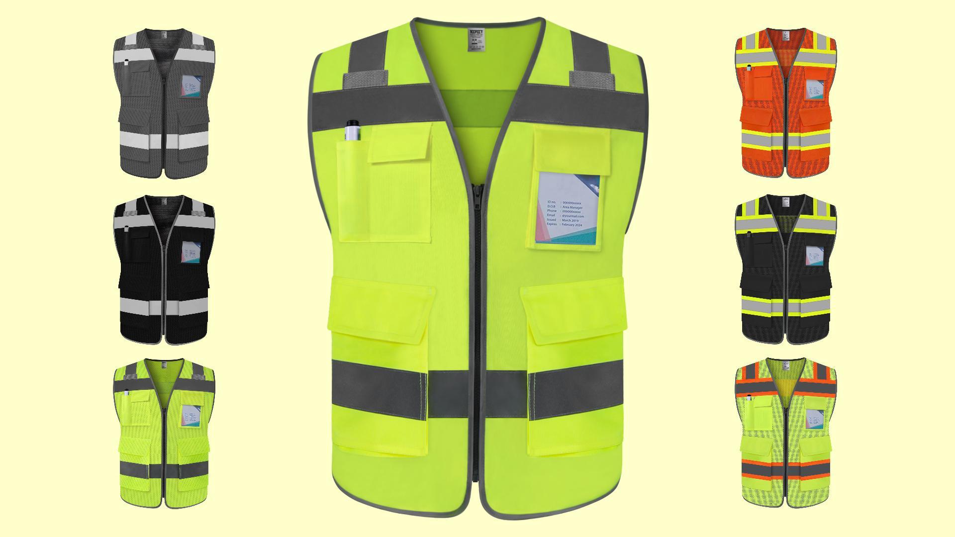 TCCFCCT High Visibility Reflective Safety Vest 5 Pockets